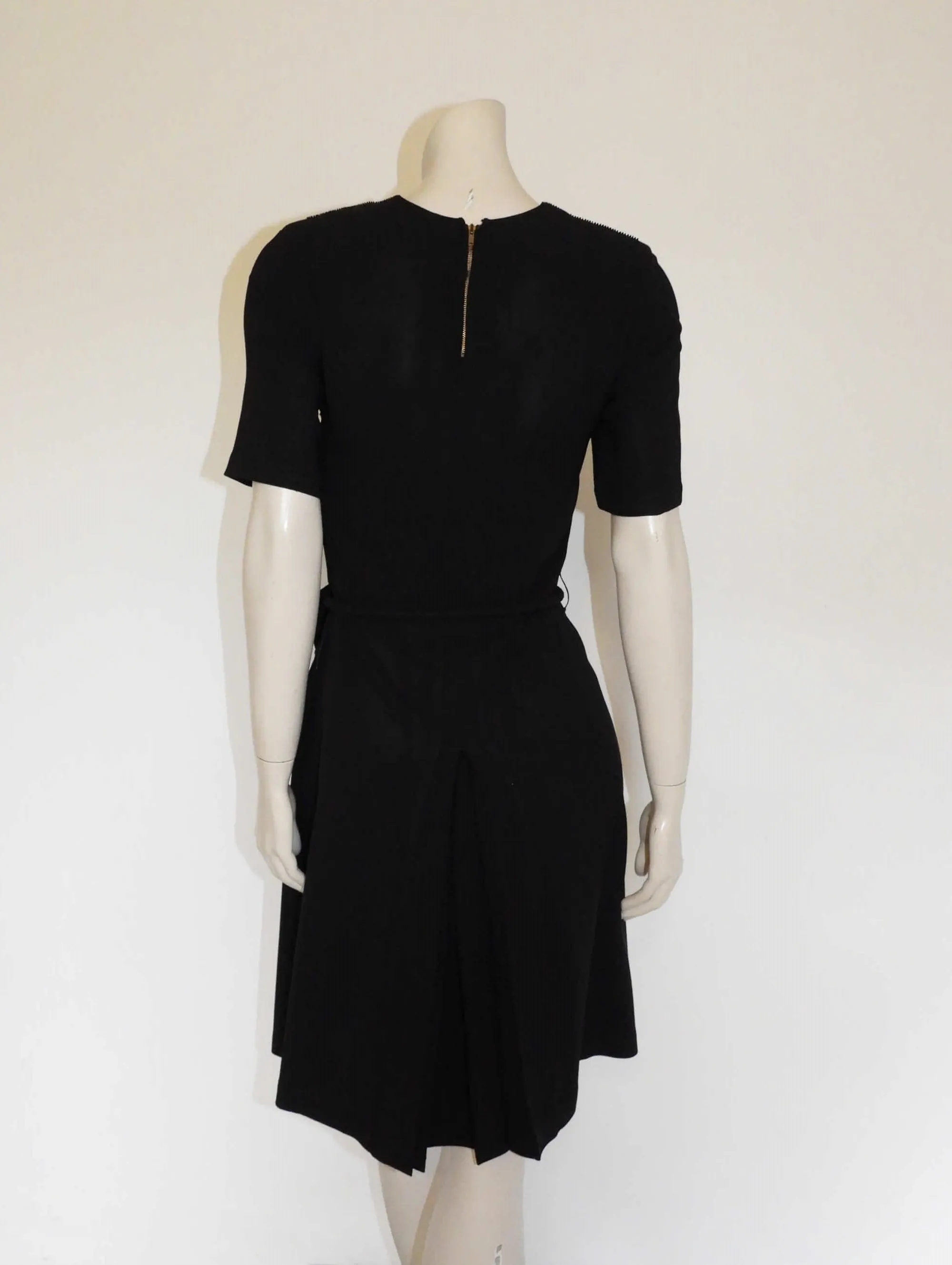 1940s Beaded Black Crepe Dress by Lucéle - S