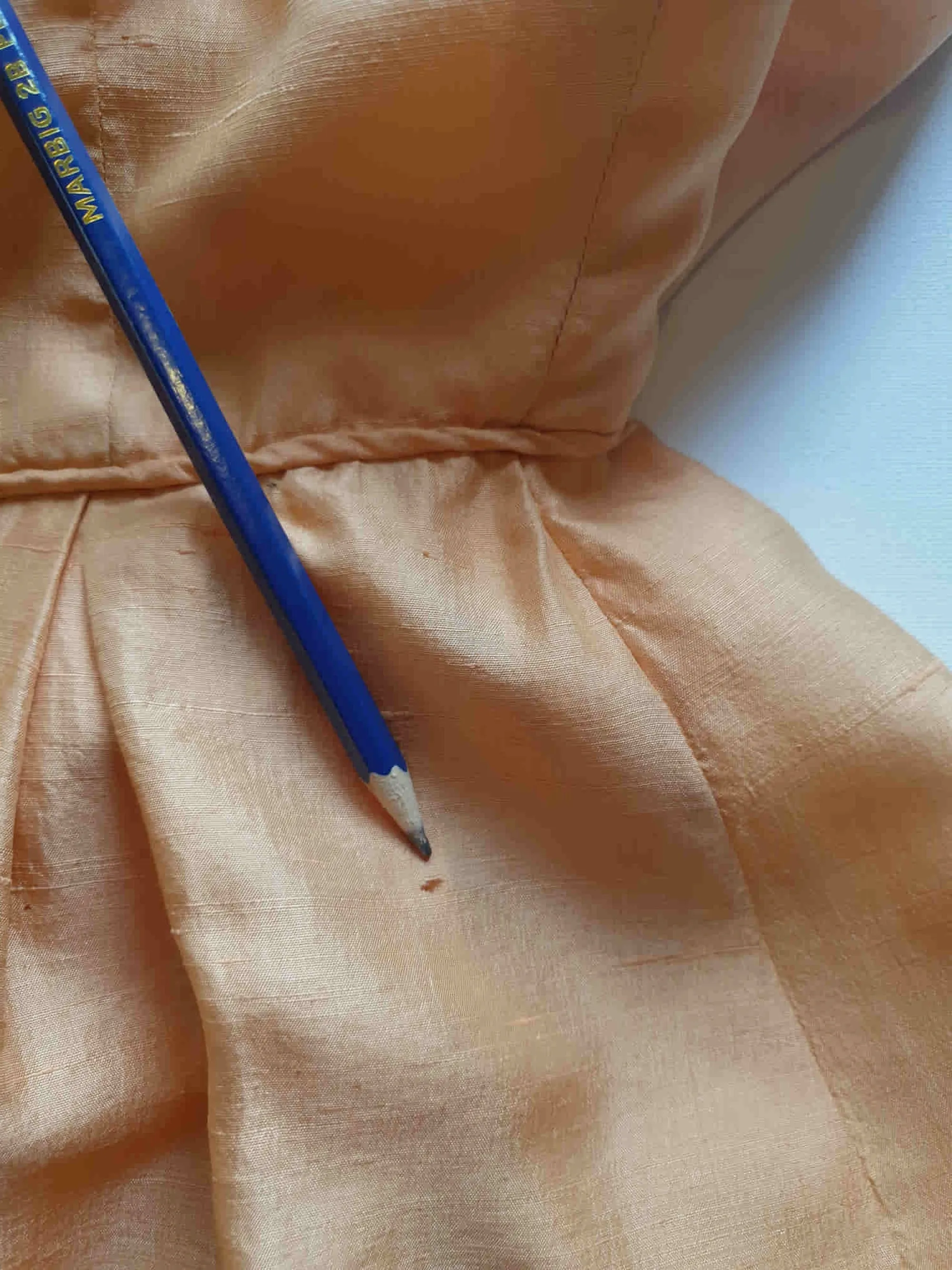 1950s Peach Silk Dress - S