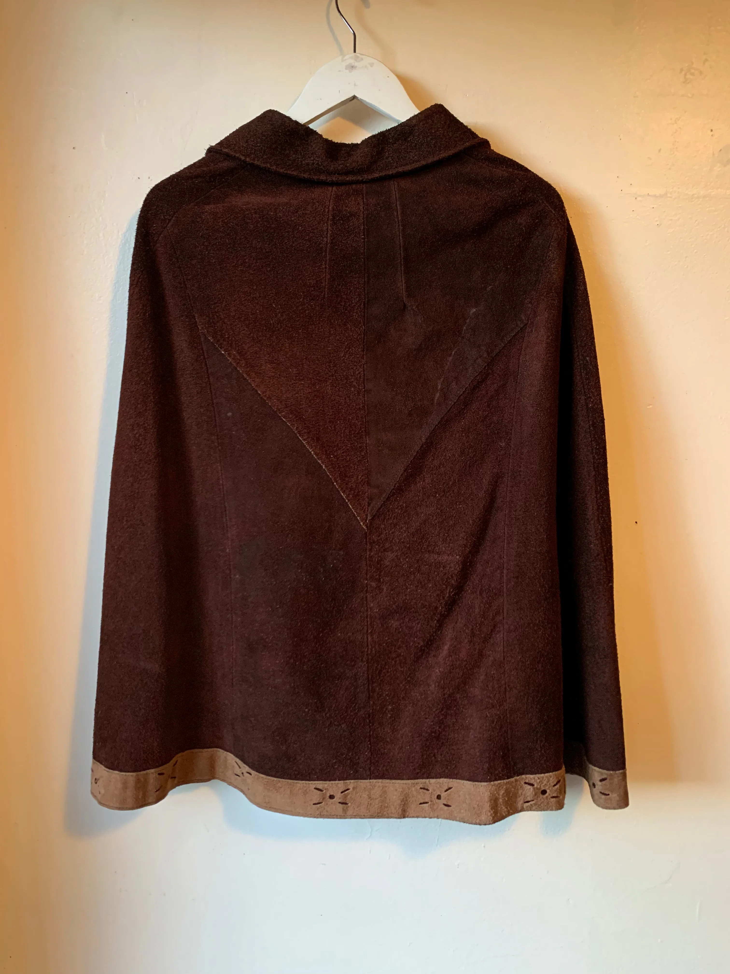 1970s Suede Two Tone Poncho (M)