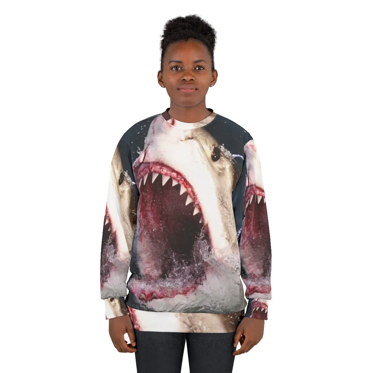 3D Great White Shark Bite Sweatshirt for Shark Week