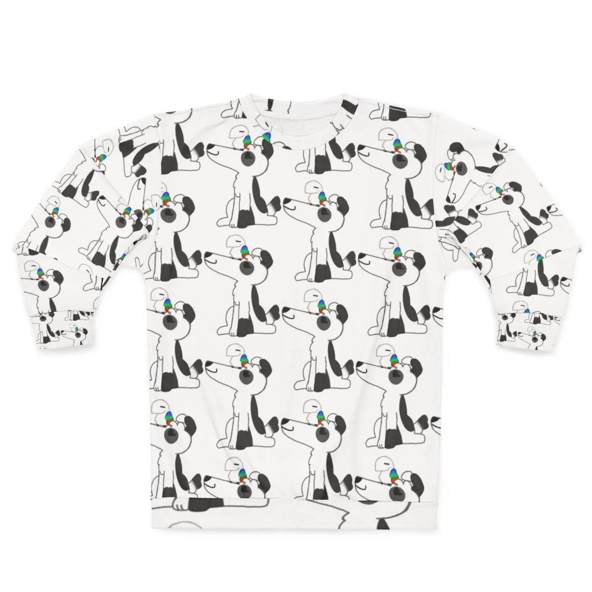 Adorable Dog and Bird Print Sweatshirt