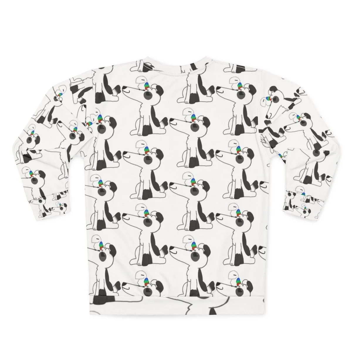 Adorable Dog and Bird Print Sweatshirt