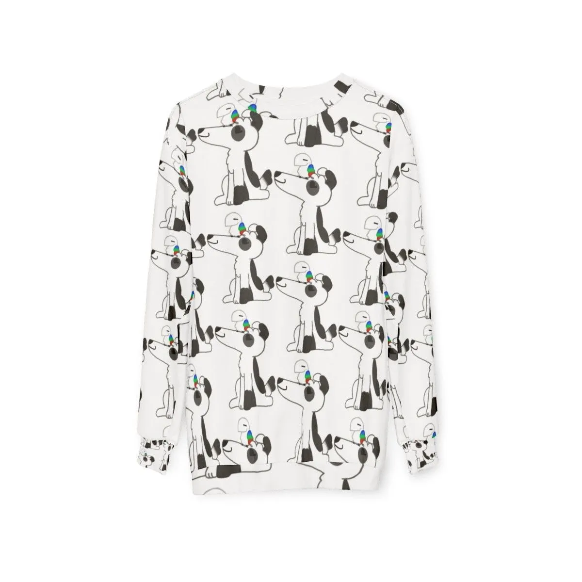 Adorable Dog and Bird Print Sweatshirt