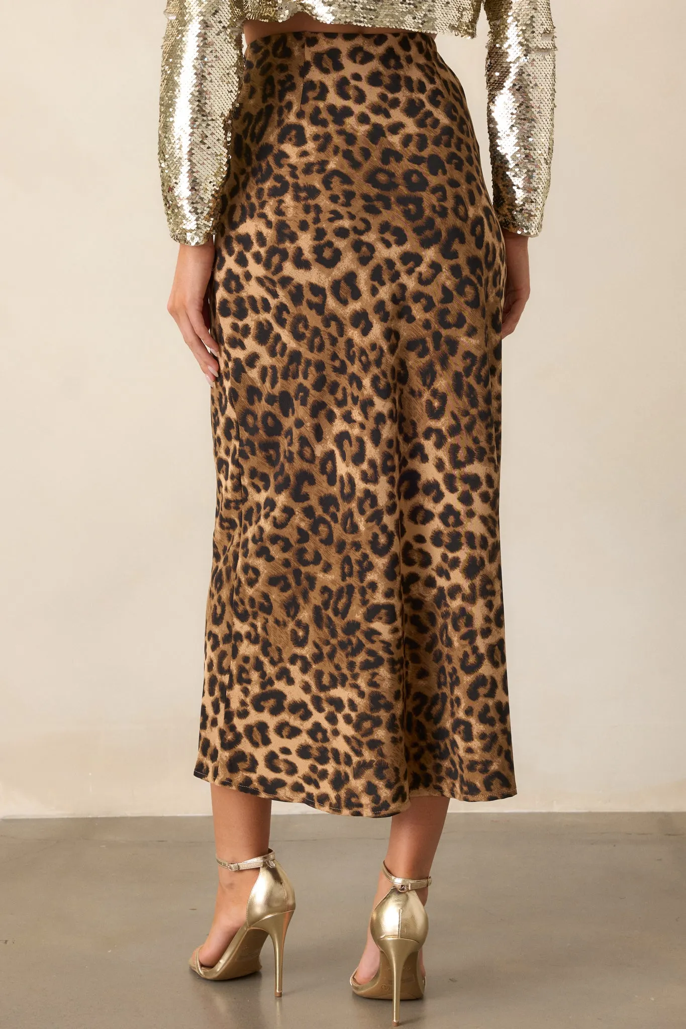 Against The Odds Leopard Print Midi Skirt