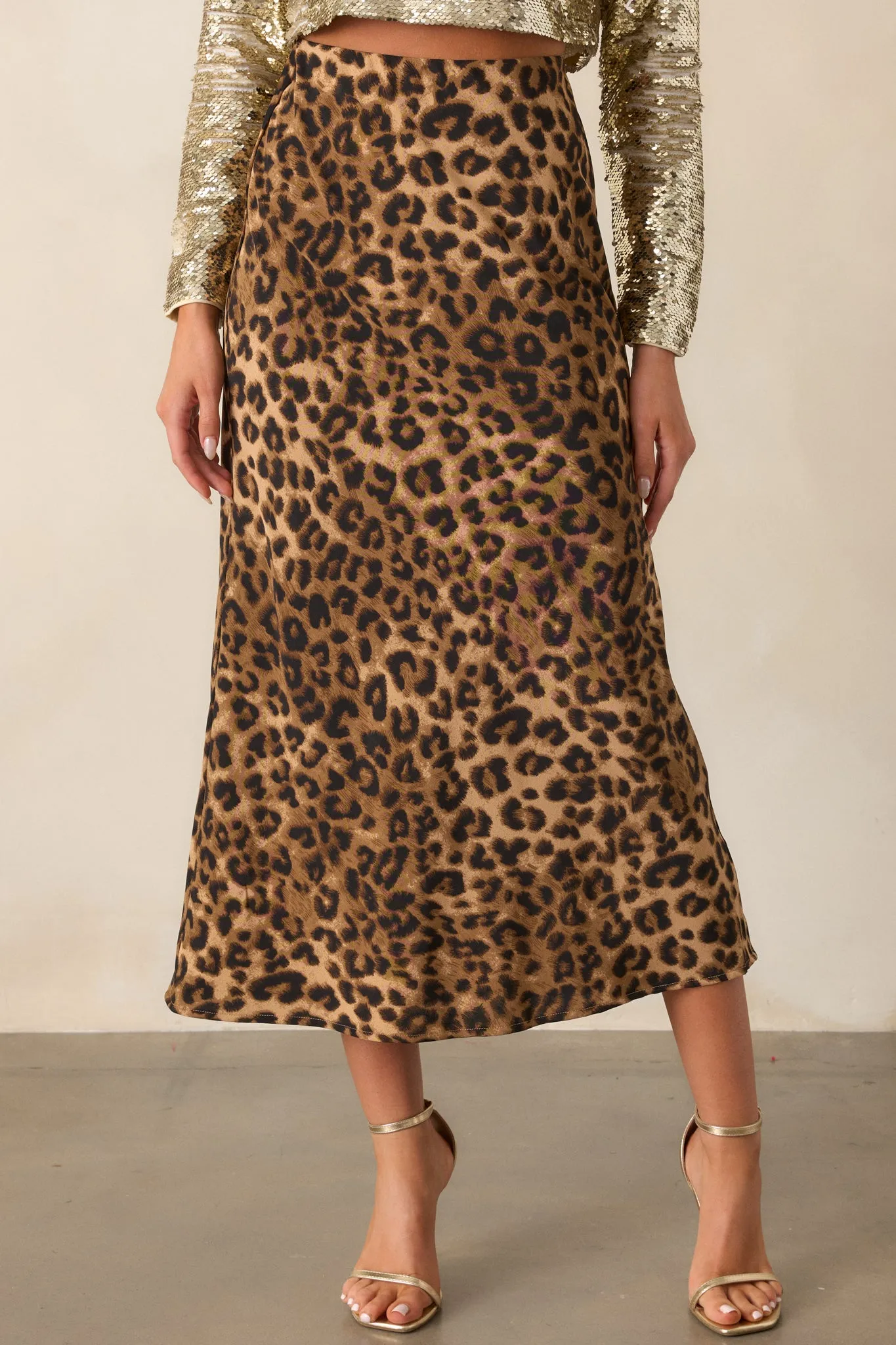 Against The Odds Leopard Print Midi Skirt