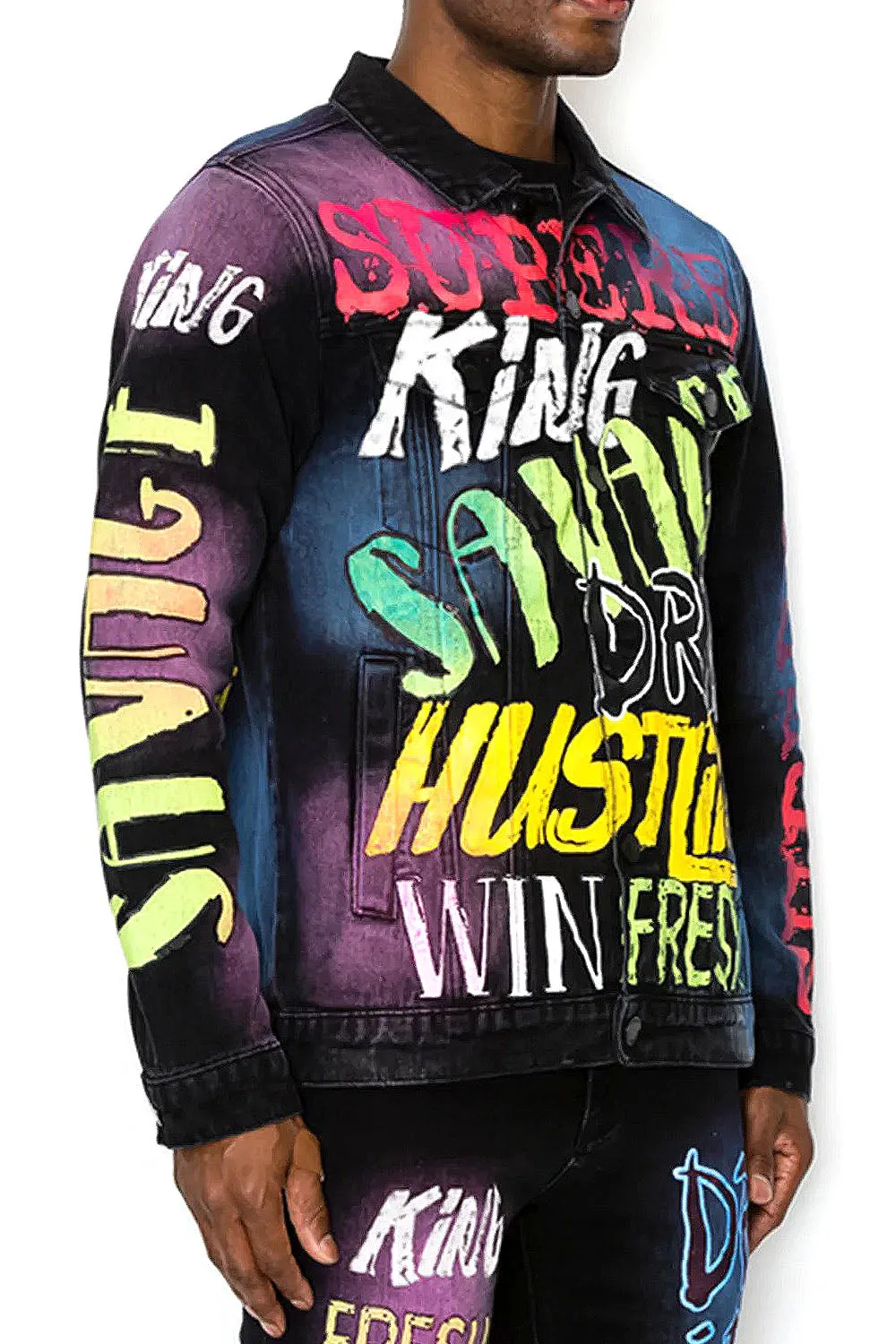 Air Brushed Graffiti Denim Jacket