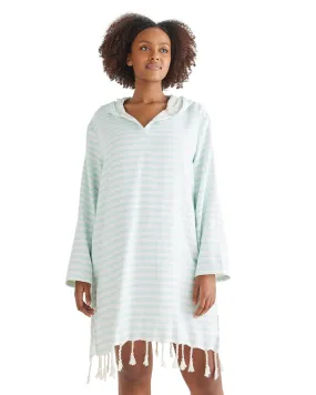 AMALFI Adult Hooded Towel Plus Size: Mint/White