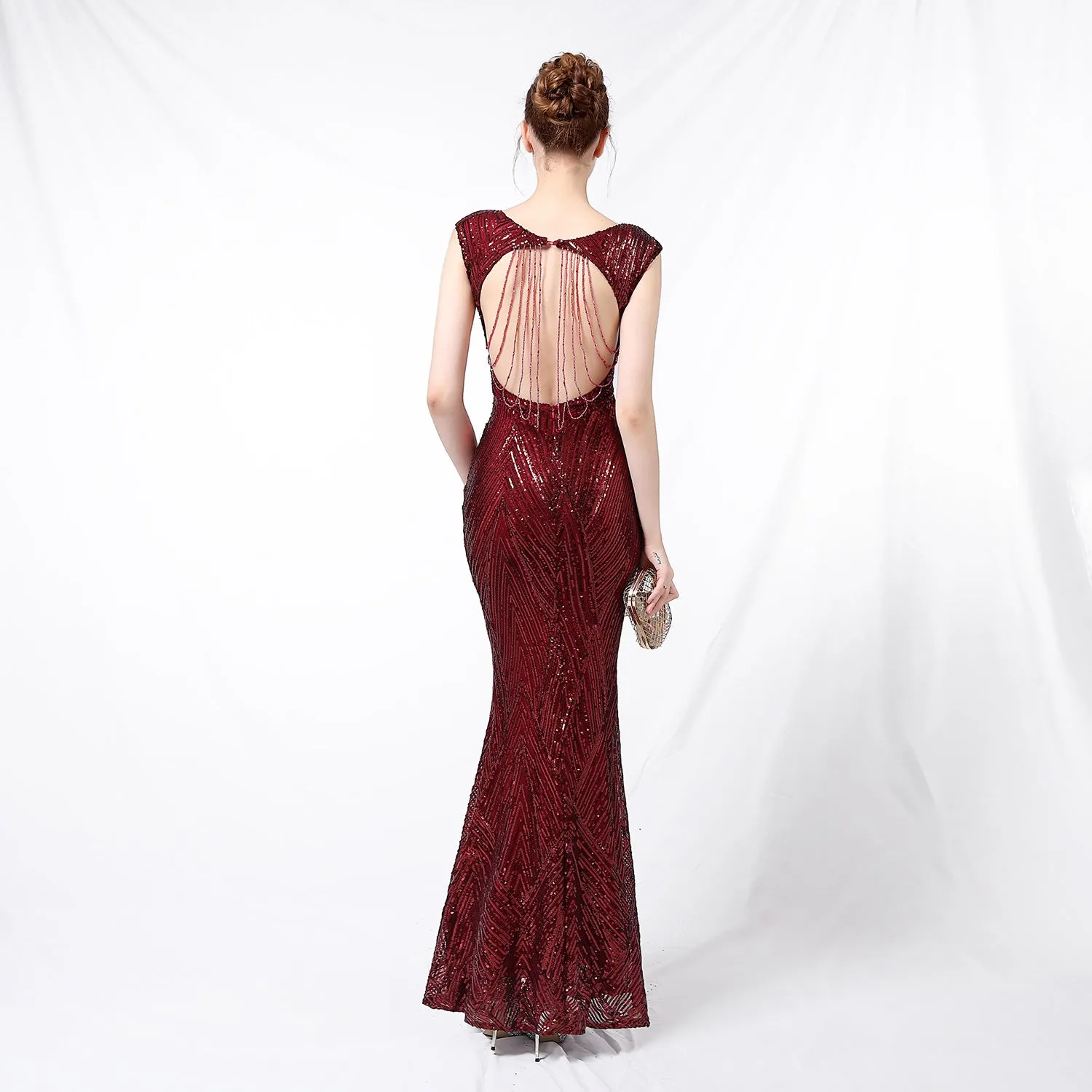 Antheia-18137-Sequin Fishtail Formal Dress