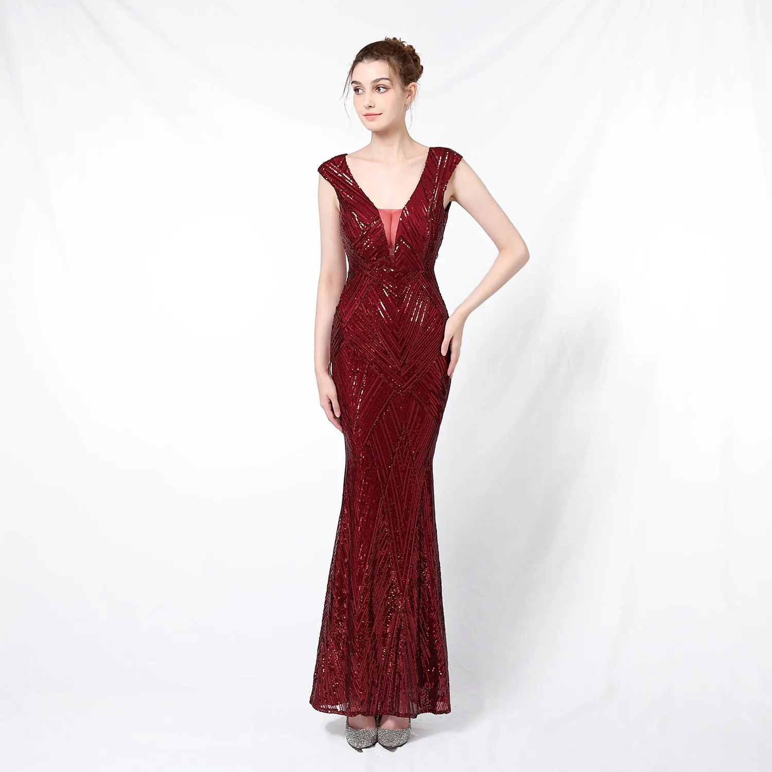 Antheia-18137-Sequin Fishtail Formal Dress