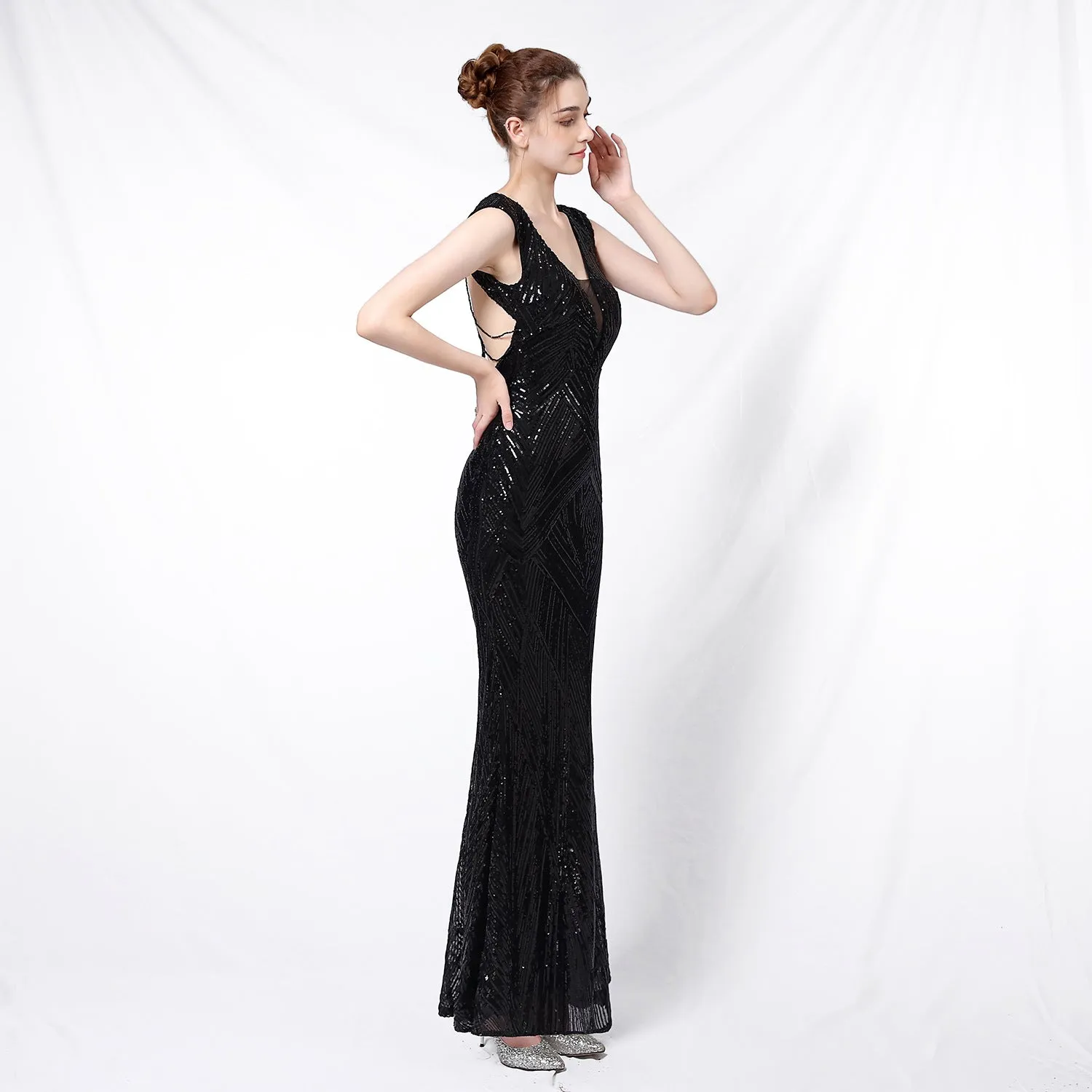 Antheia-18137-Sequin Fishtail Formal Dress