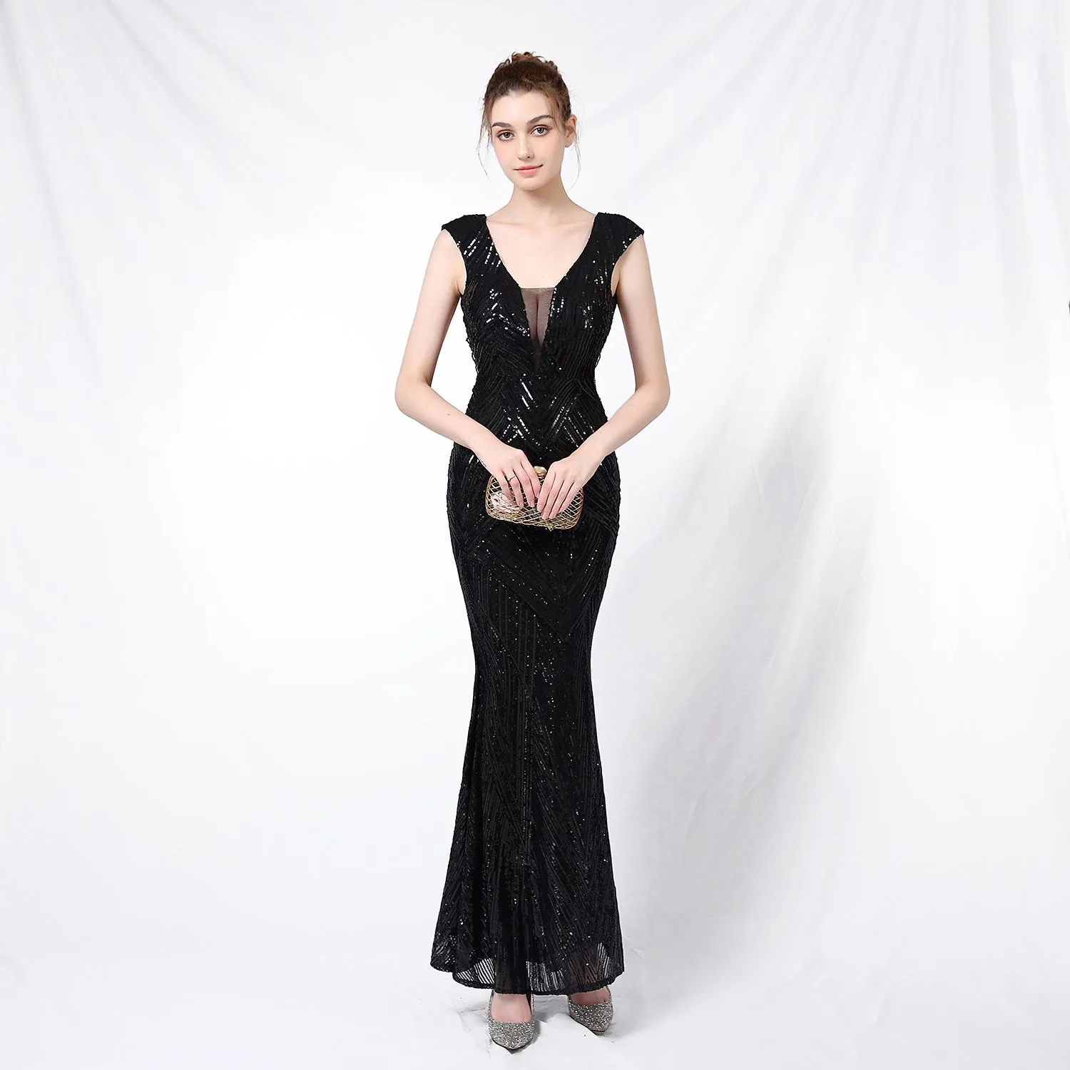 Antheia-18137-Sequin Fishtail Formal Dress