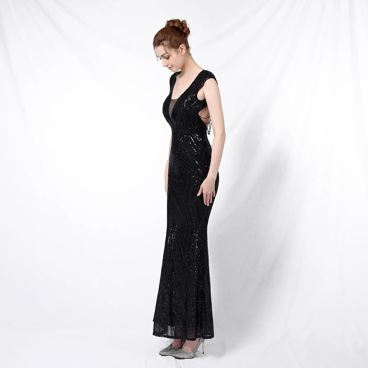 Antheia-18137-Sequin Fishtail Formal Dress