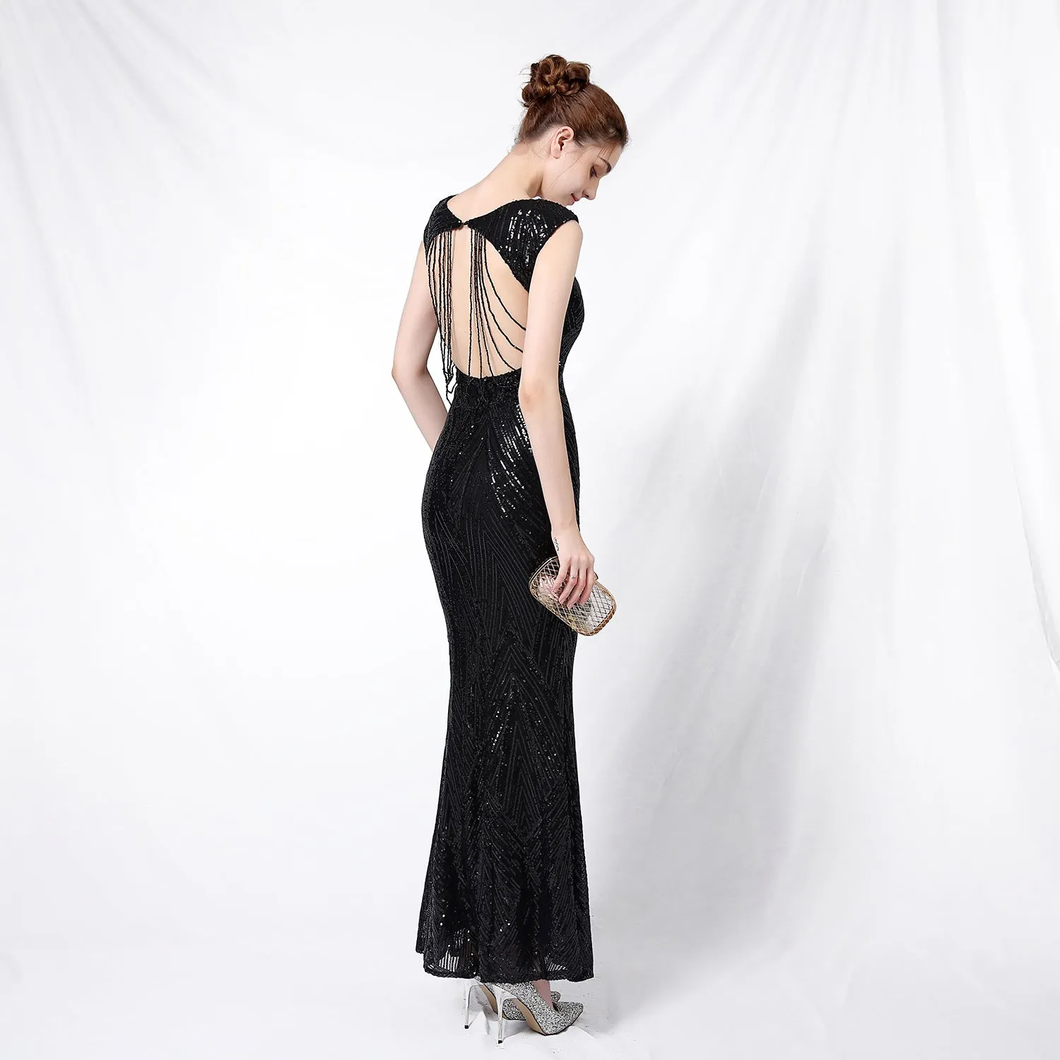 Antheia-18137-Sequin Fishtail Formal Dress