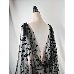 Black Bridal Veil Cape