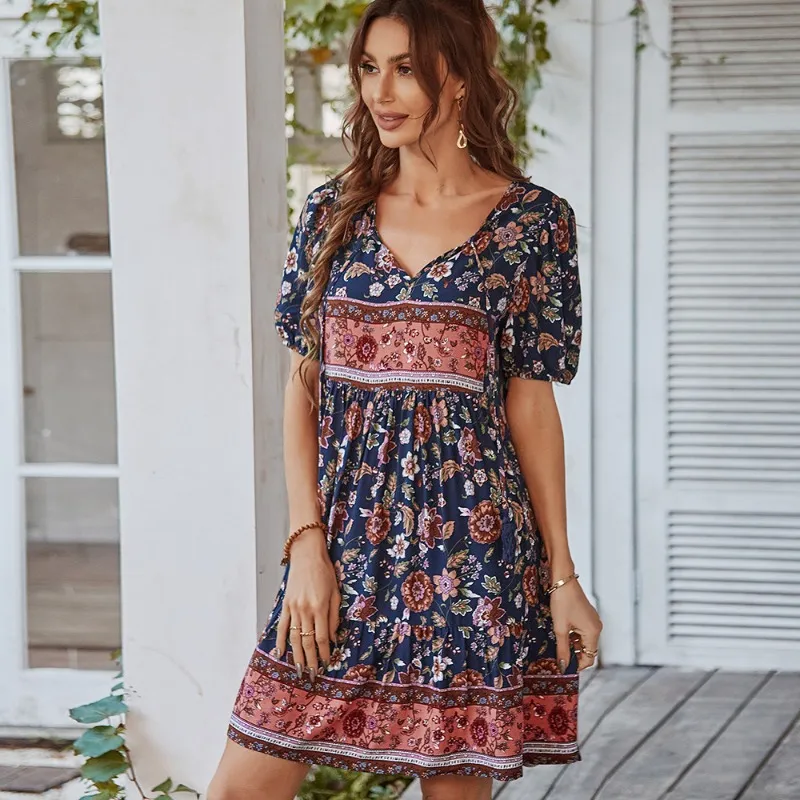 Bohemian Printed Resort Style Summer Dress