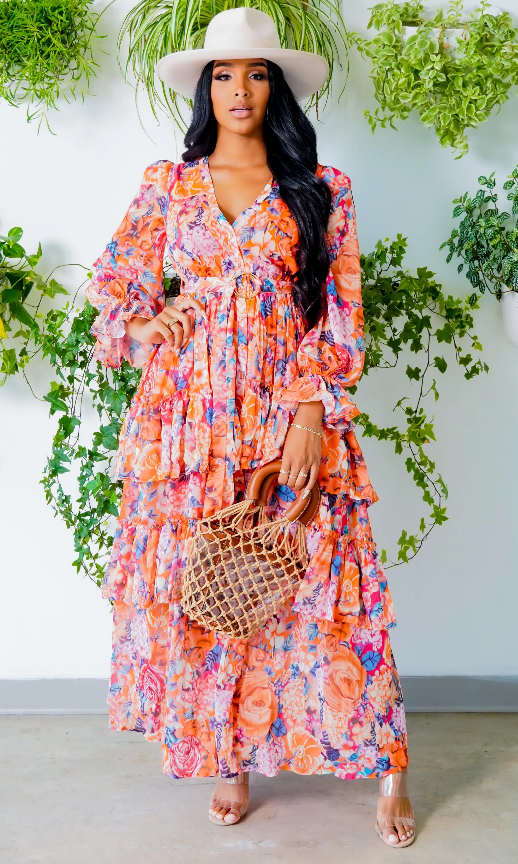 Bouquet of Flowers| Floral Long Dress FINAL SALE