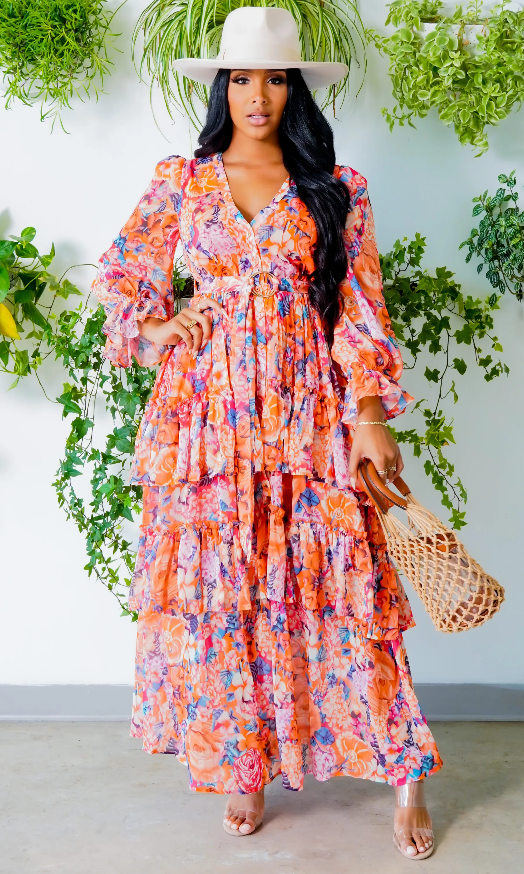 Bouquet of Flowers| Floral Long Dress FINAL SALE