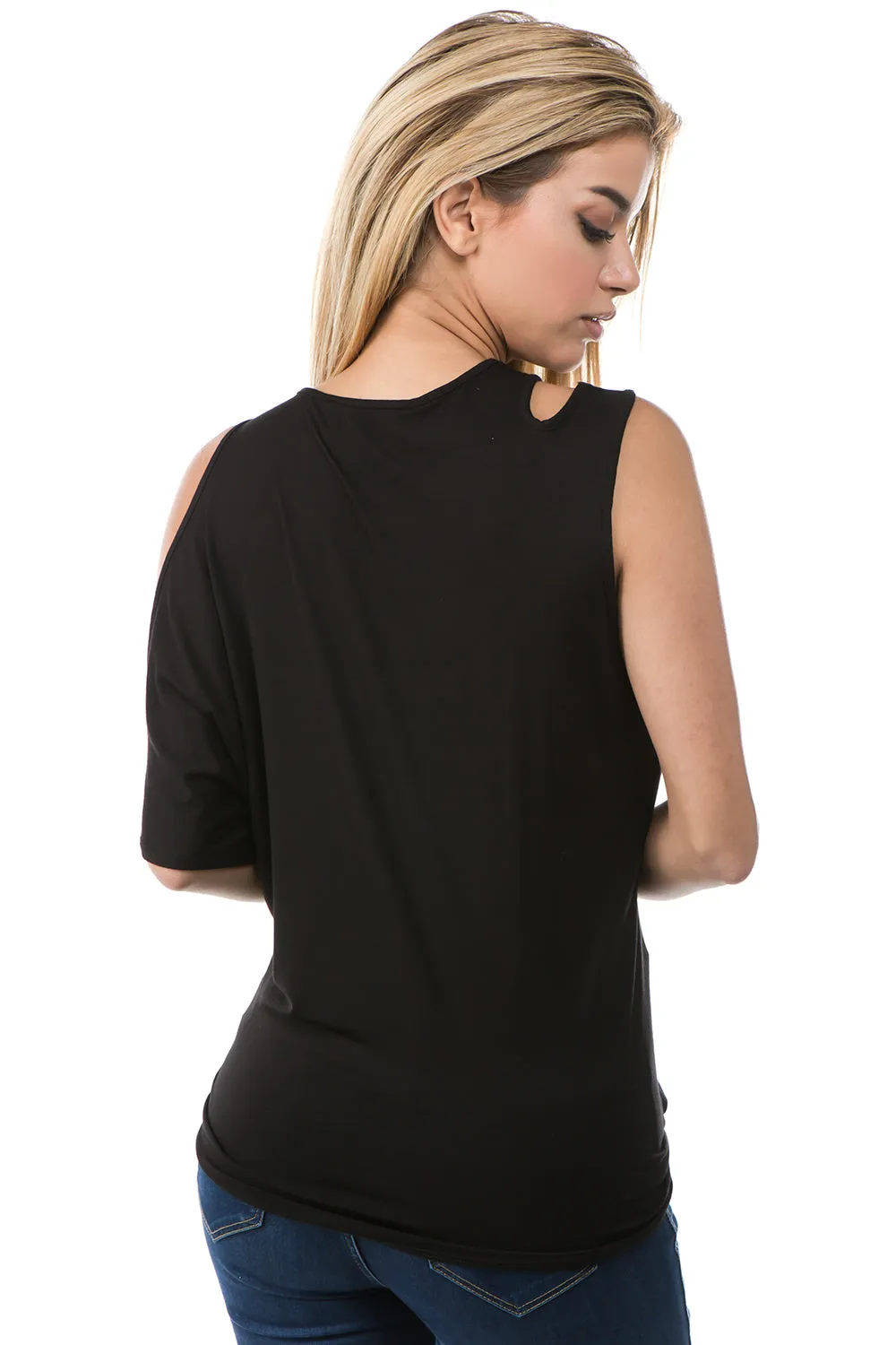 CALLA SIDE TIE TOP (BLACK)- VT2671