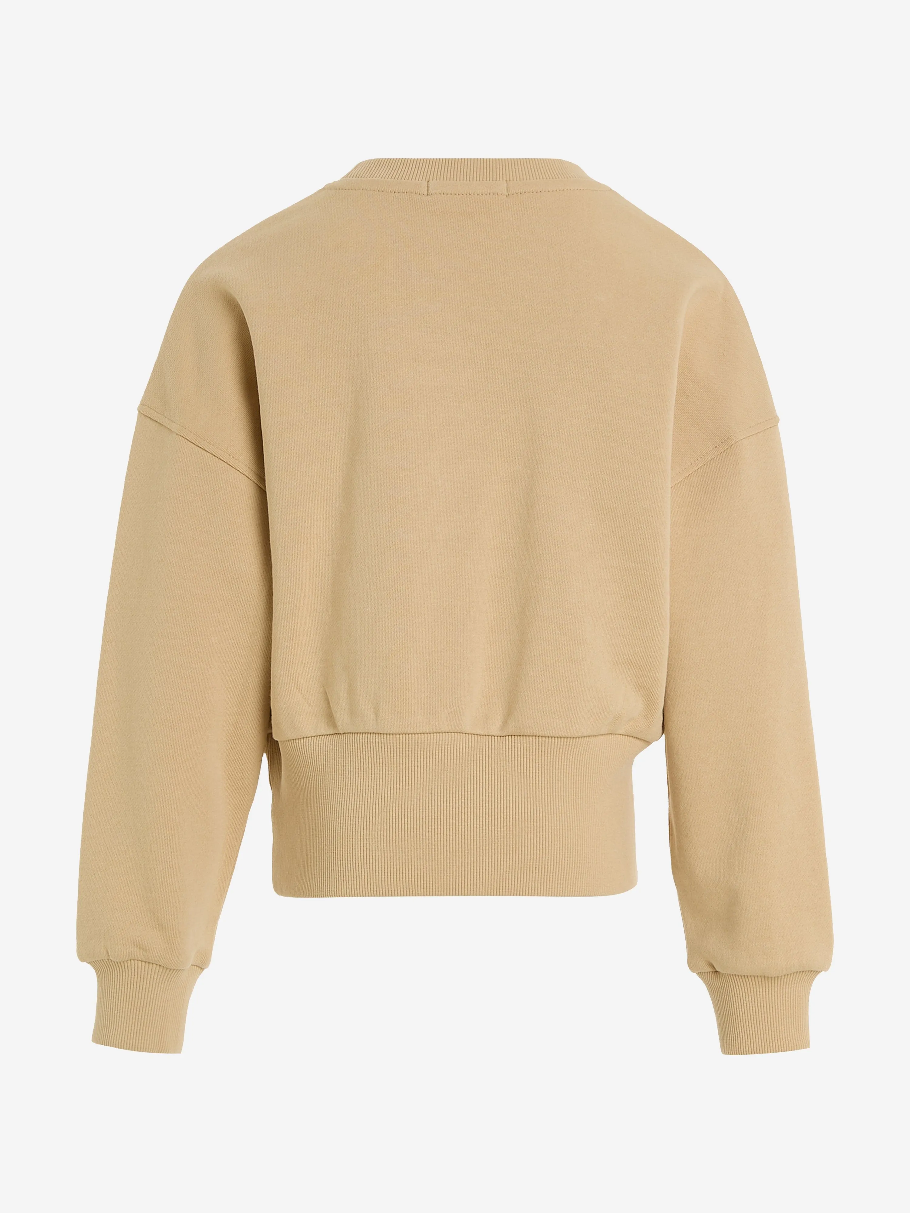 Calvin Klein Girls Puff Hero Logo Sweatshirt in Beige