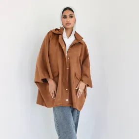 Camel poncho jacket