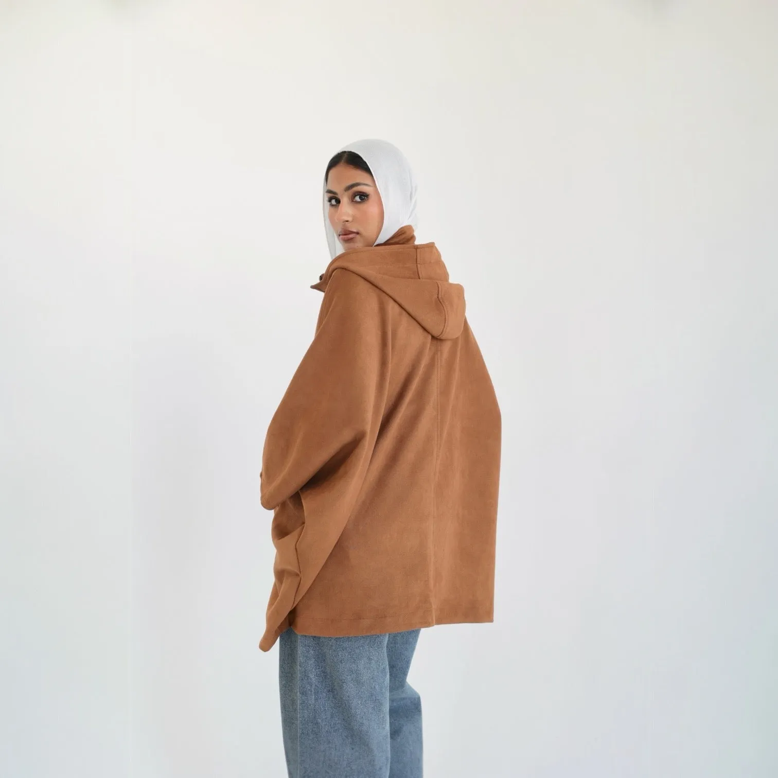 Camel poncho jacket