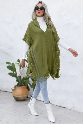 CH0313 Hoodie Knitted Poncho