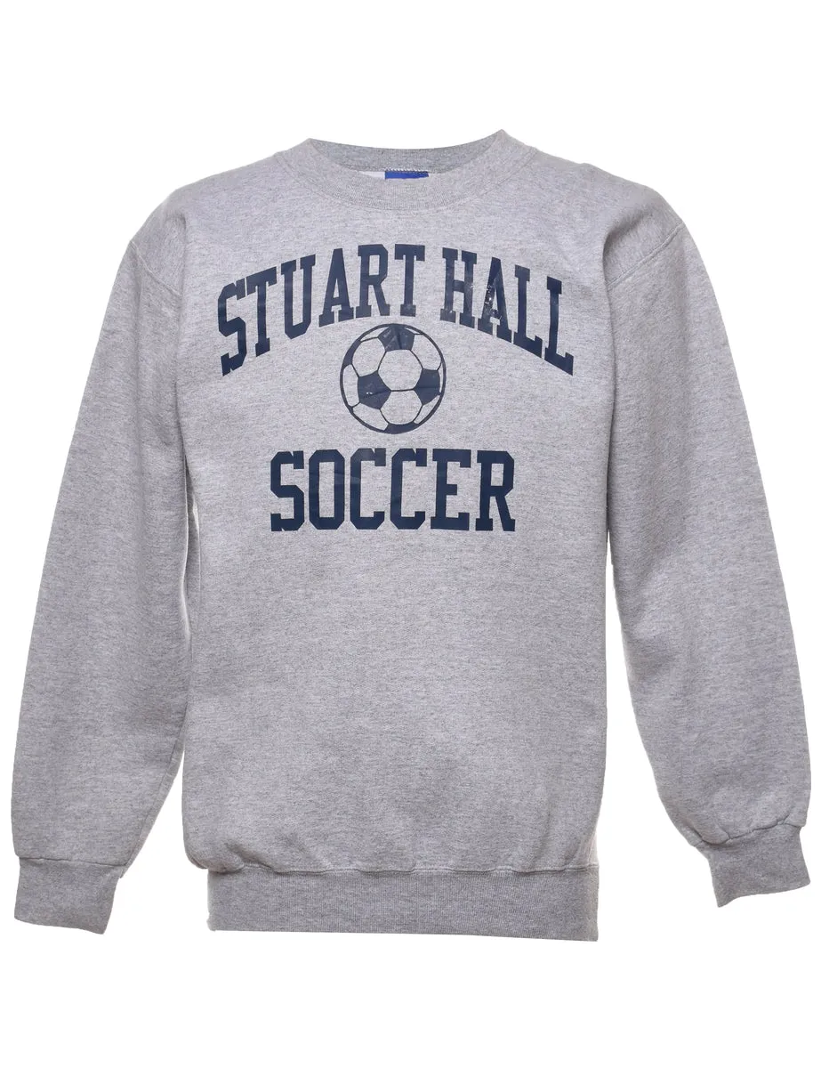 Champion Stuart Hall Soccer Navy & Light Grey Printed Sweatshirt - S