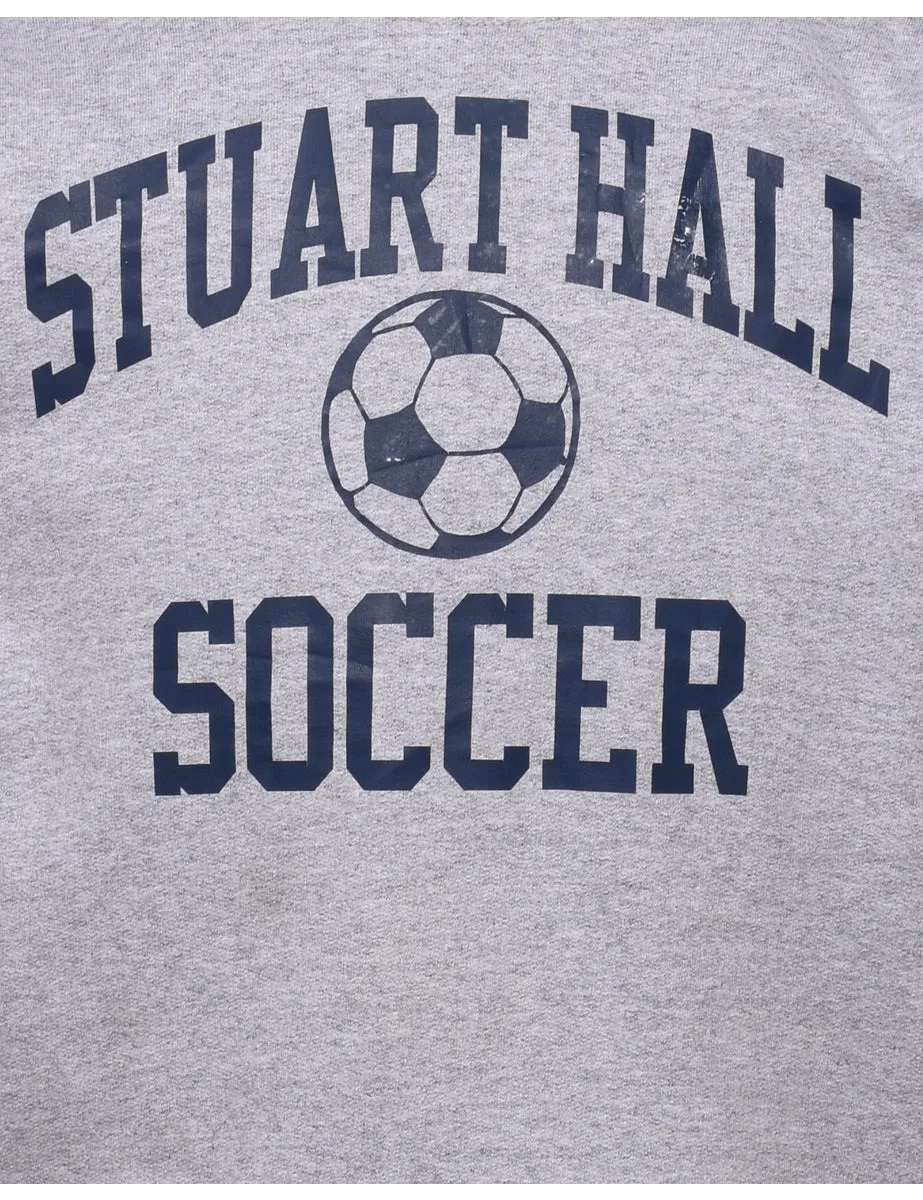 Champion Stuart Hall Soccer Navy & Light Grey Printed Sweatshirt - S