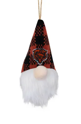 Chicago Bears Plush Gnome Ornament, Plaid Hat