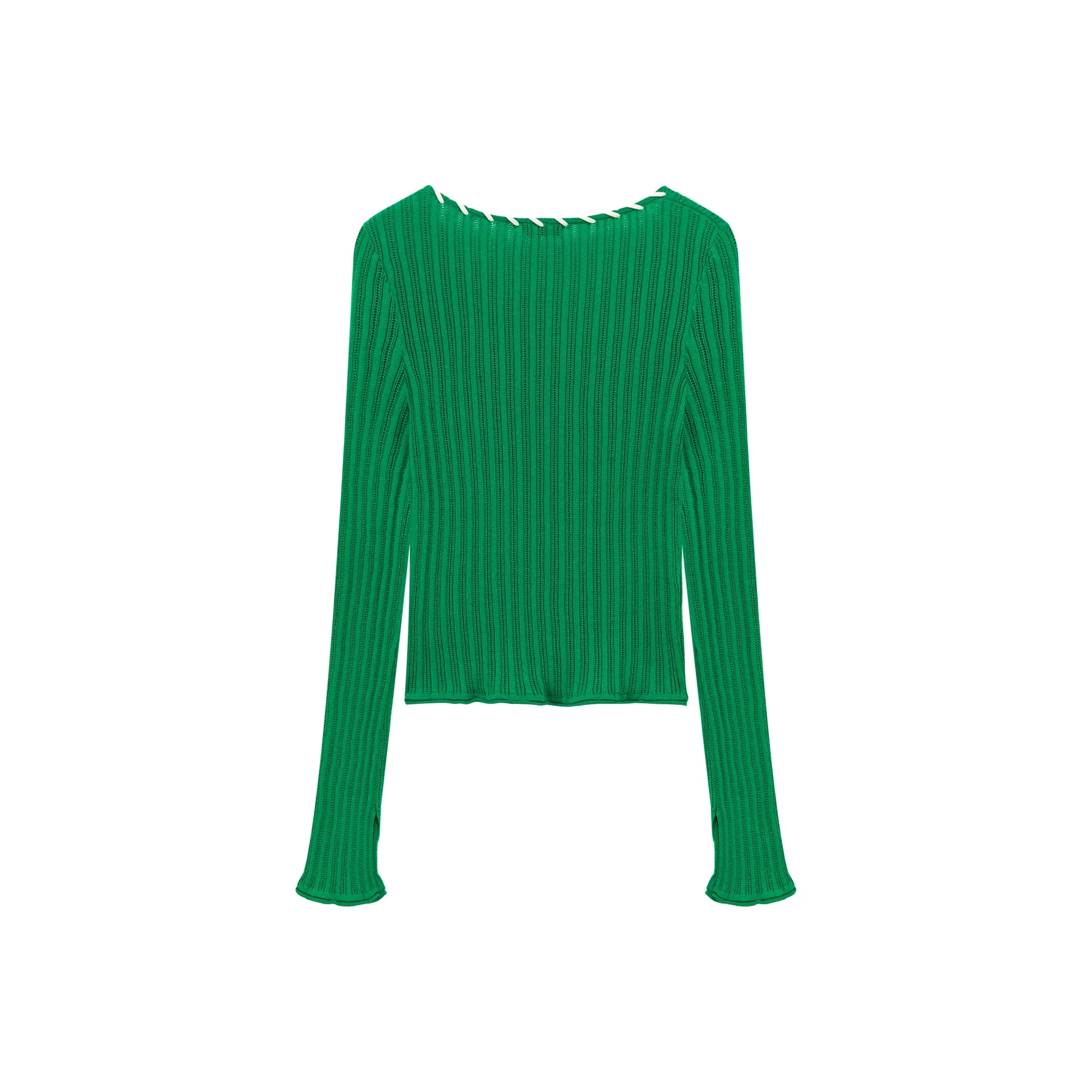 Color Ribbed Knit Top