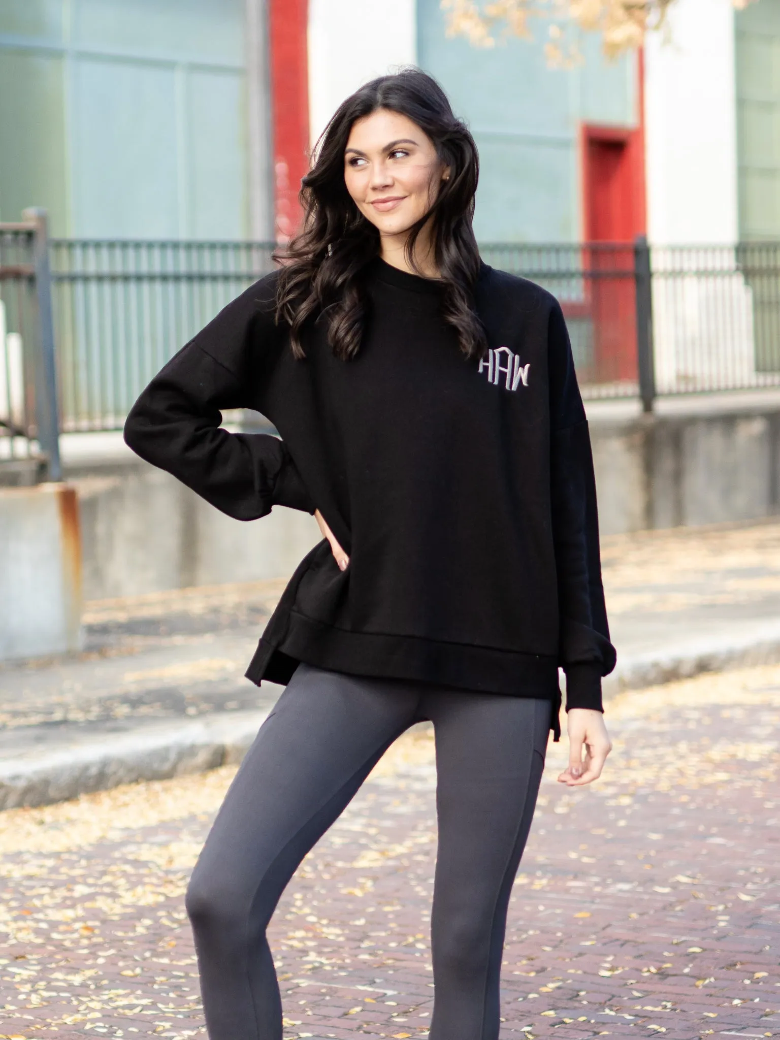 Cool Mornings, Chilly Nights Hi-Low Sweatshirt - Black