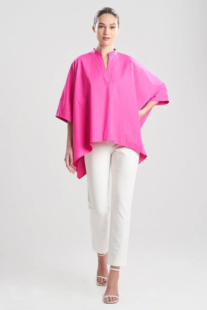 Cotton Poplin Half Placket Poncho Shirt