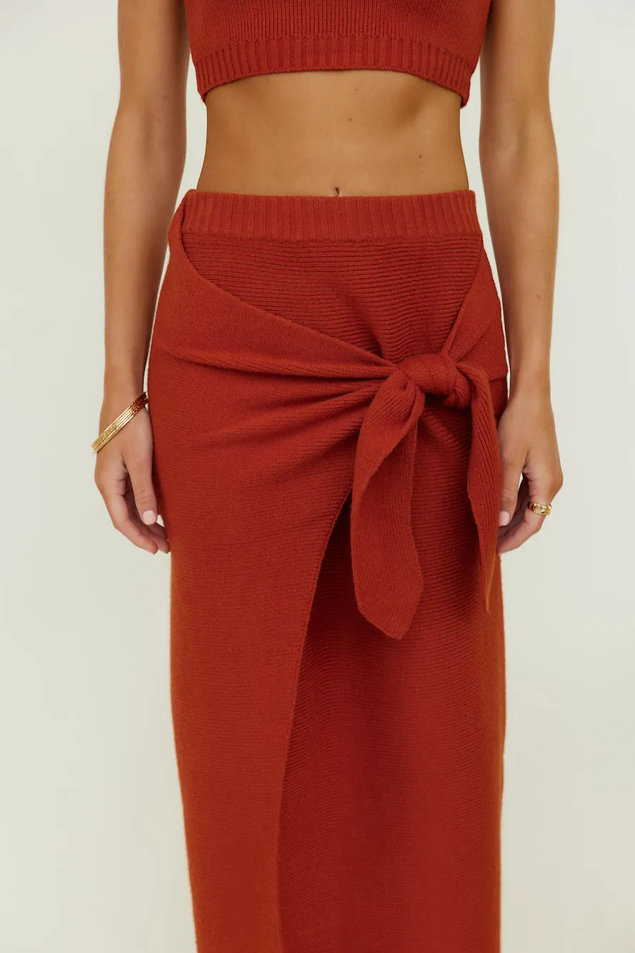 Desert Noon Midi Skirt Rust