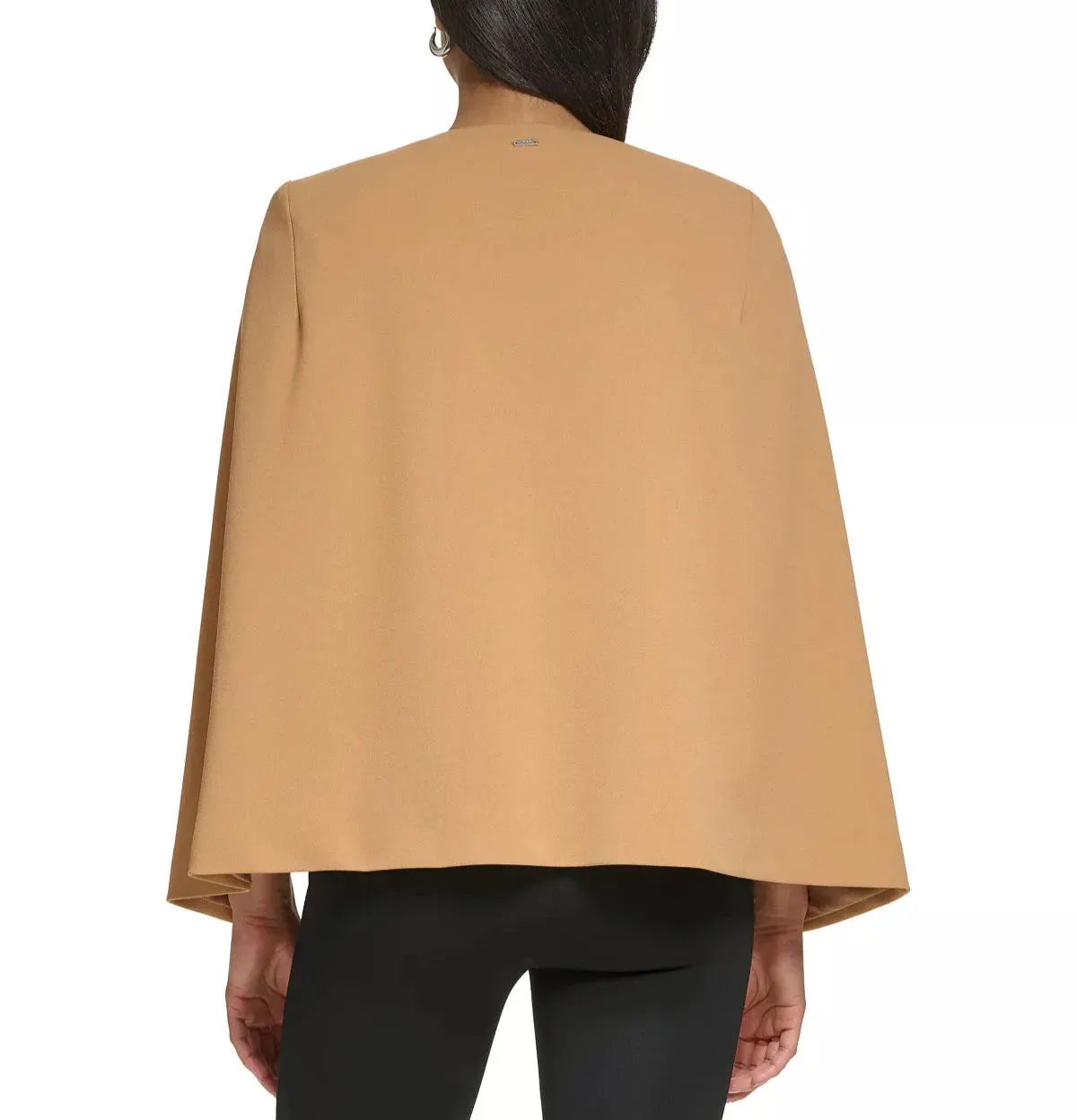 DKNY Collarless Open-Front Cape Jacket