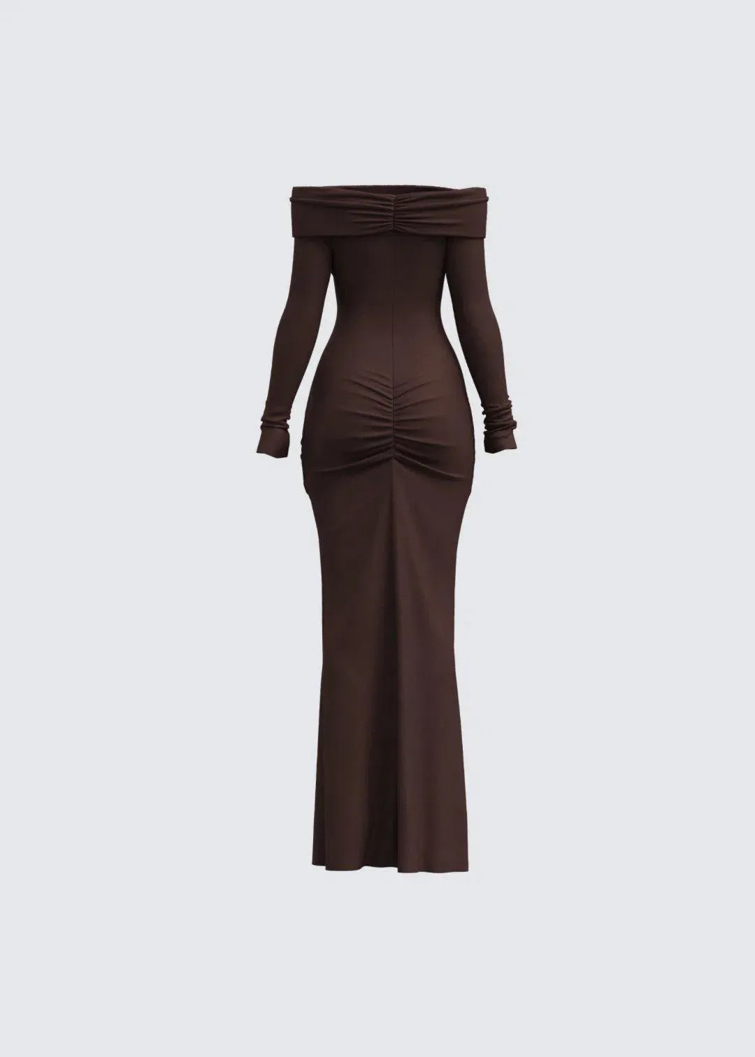 Eugénia – Ruched waist – Brown gown