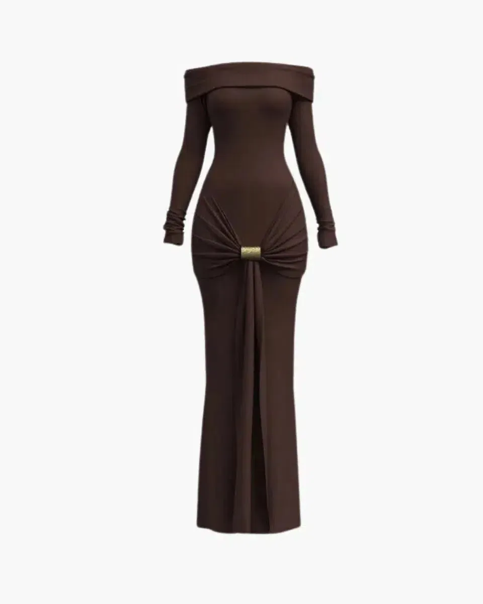 Eugénia – Ruched waist – Brown gown