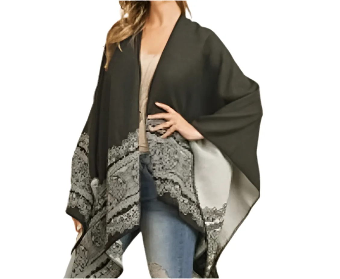 Fashion Poncho Reversible Women