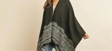 Fashion Poncho Reversible Women