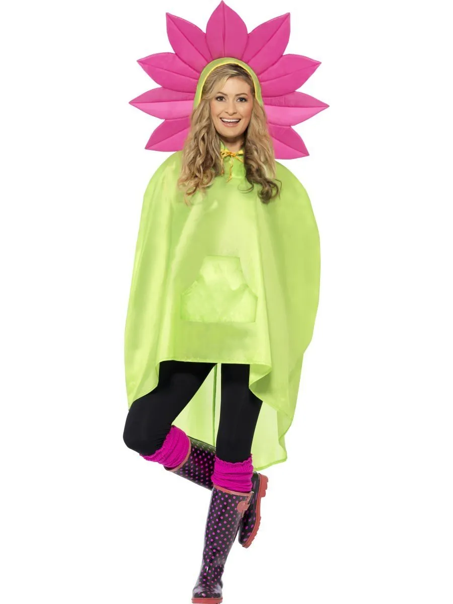 Flower Party Poncho, Green