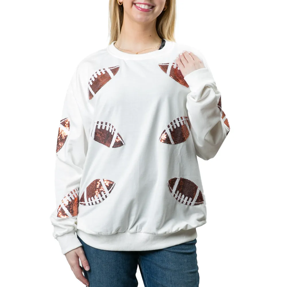 Football Sweatshirt with Sequins