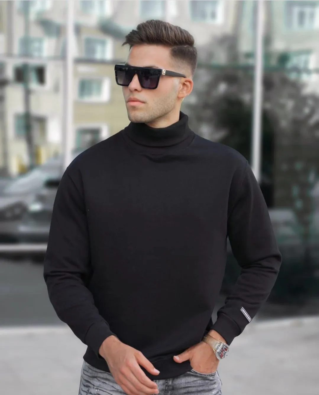 Full Turtle Neck Sweatshirt For Mens