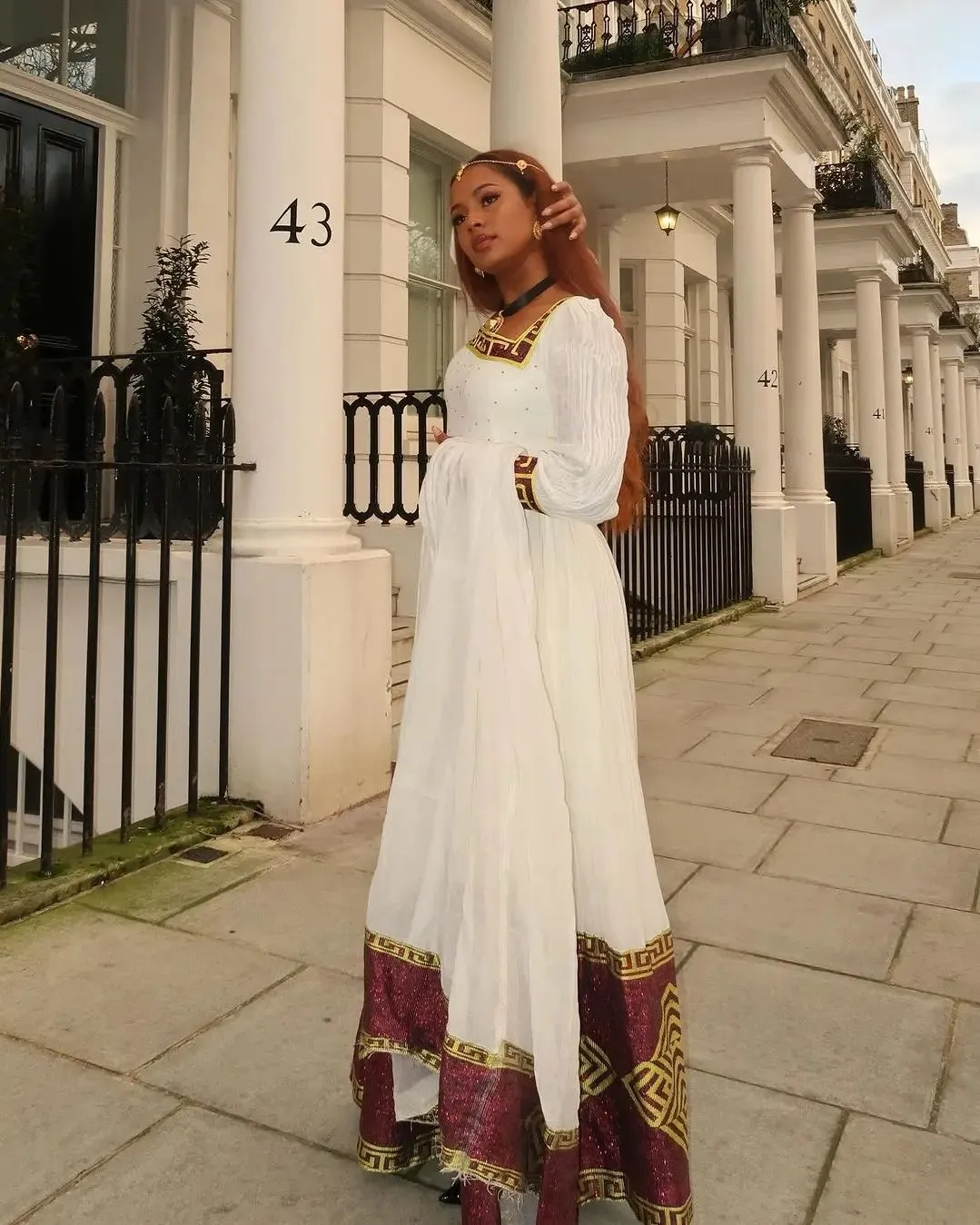 Glimmering Simplicity: Sparkly Handwoven Habesha Dress in Menen Fabric