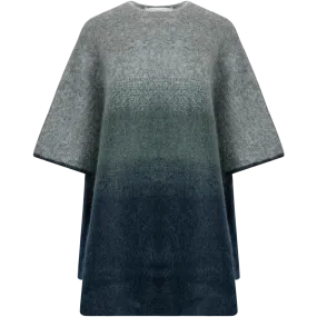 Graded Mohair Poncho - Seaweed Blend