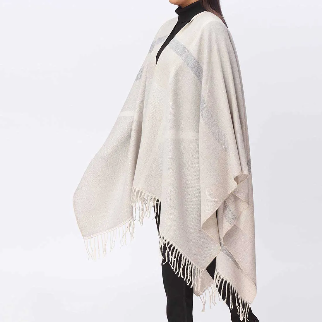 Grey Cape Shawl PW3890