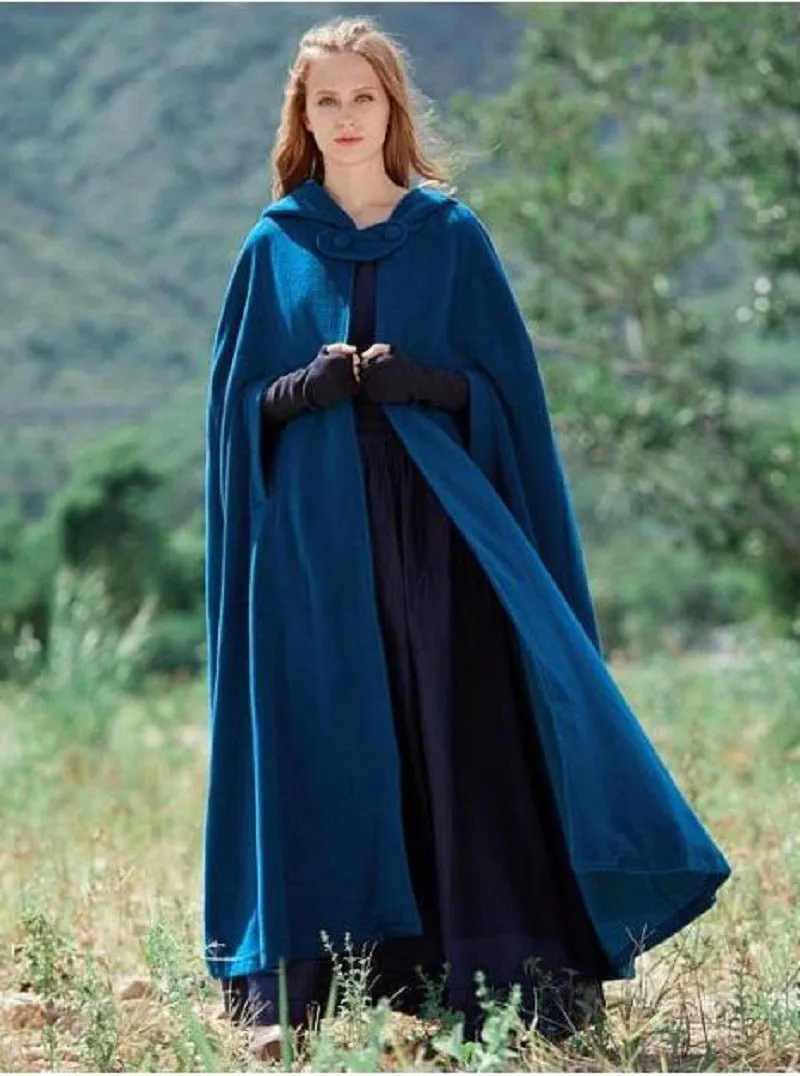 Hooded Shawl Extended Cape Coat (MOA088)