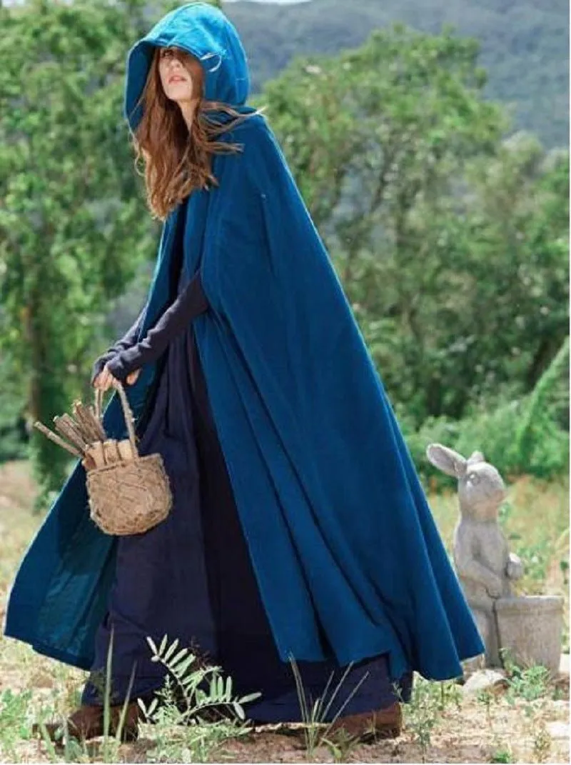 Hooded Shawl Extended Cape Coat (MOA088)