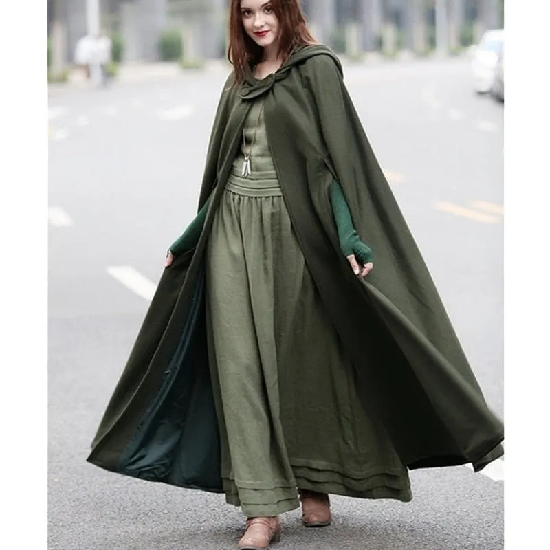 Hooded Shawl Extended Cape Coat (MOA088)