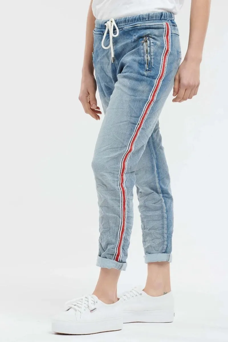 Italian Star - Denim Jogger - Ferrari Red