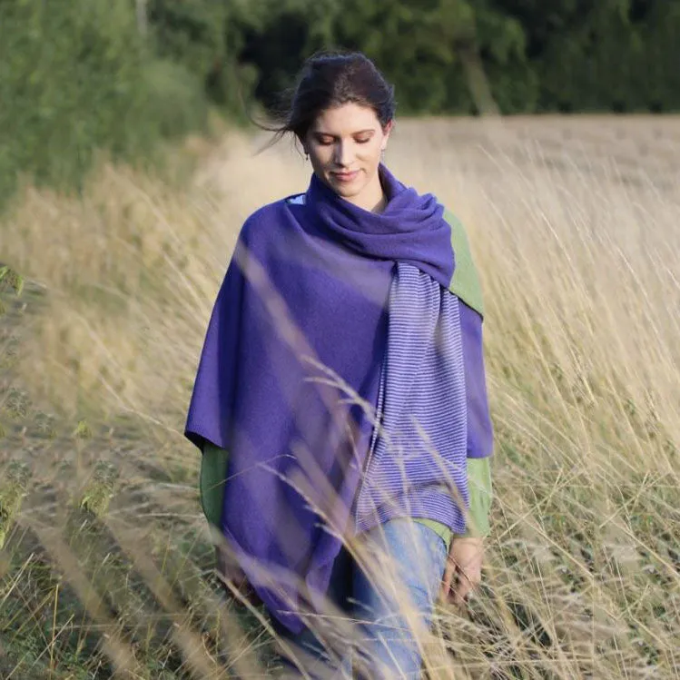 Italian Wool/Cashmere Mix Lilac Poncho from Cadenza