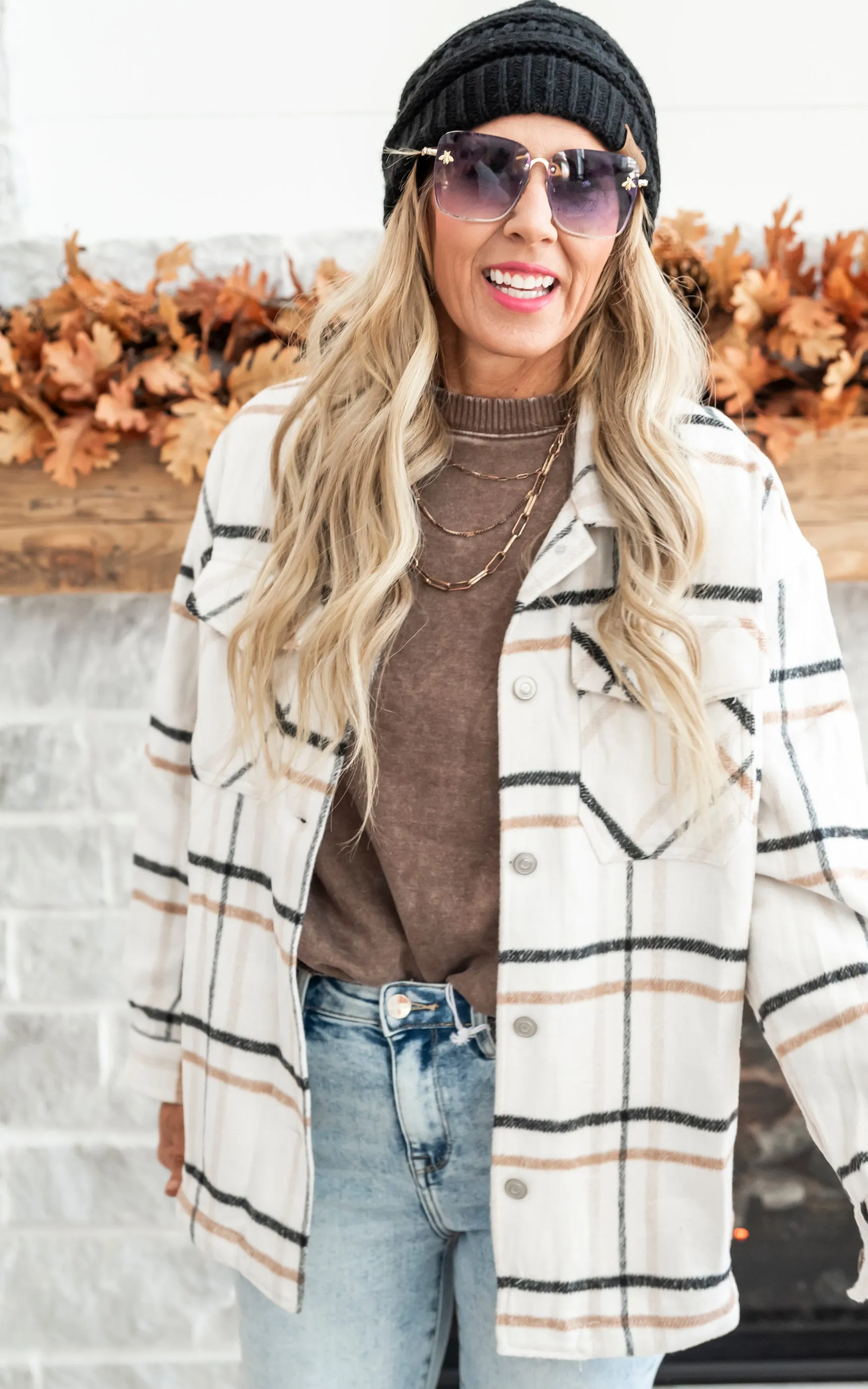 Ivory Plaid Shacket